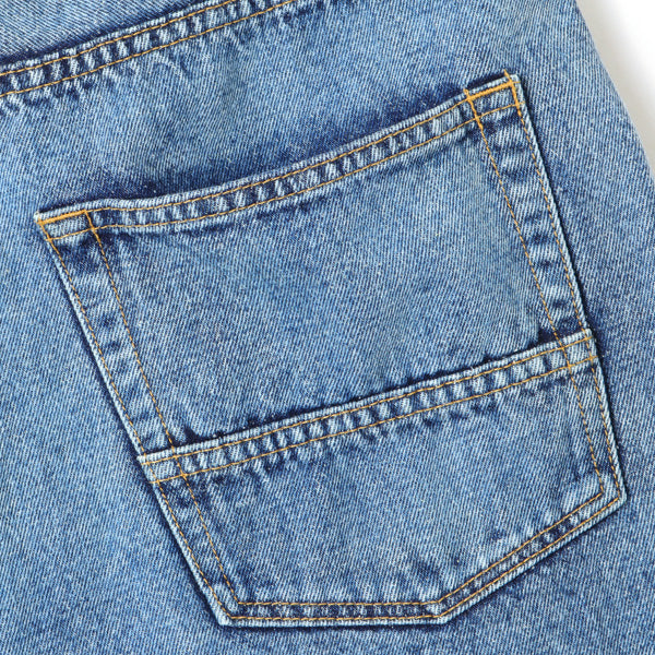 SILK DENIM WIDE TAPERED TROUSER