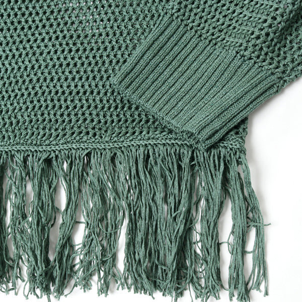 Pullover Fringe Net Knit