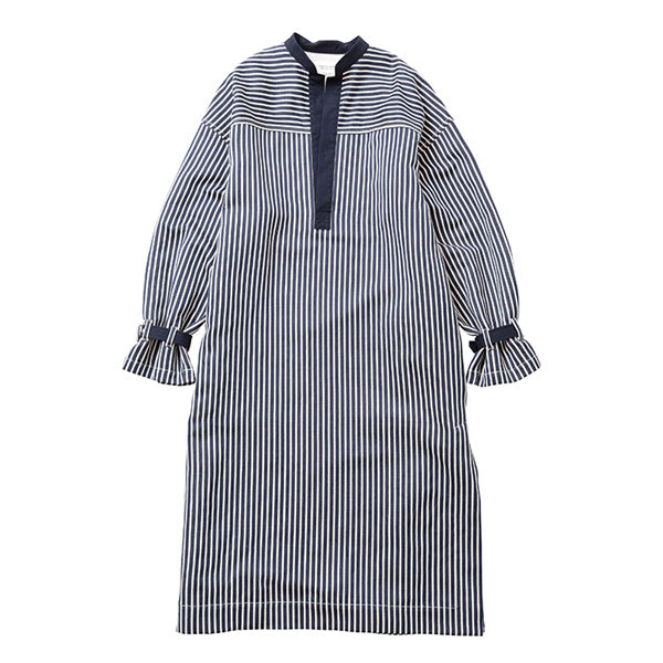 cotton linen stripe pullover shirt dress