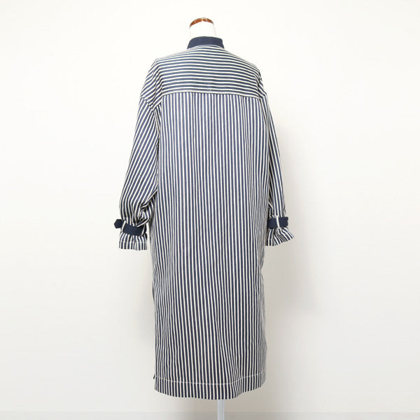 cotton linen stripe pullover shirt dress