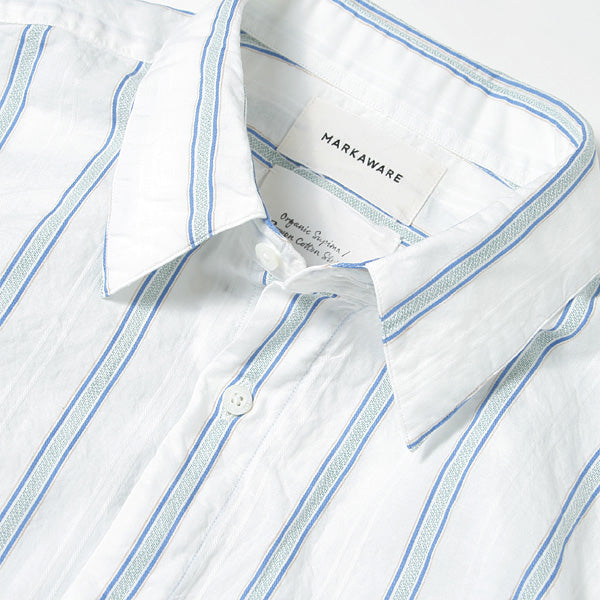 REGULAR SHIRTS ORGANIC SUPIMA/BROWN COTTON STRIPE