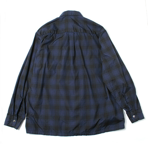 OPEN COLLAR SHIRTS L/S CHECK POPLIN