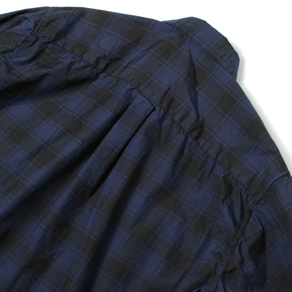 OPEN COLLAR SHIRTS L/S CHECK POPLIN