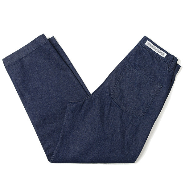 NO TUCK WIDE TAPERED DENIM TROUSERS