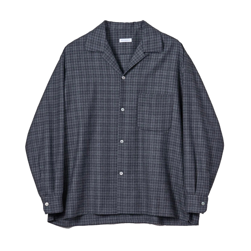 Wool Plaid Open Collar Shirt Presale 8/7