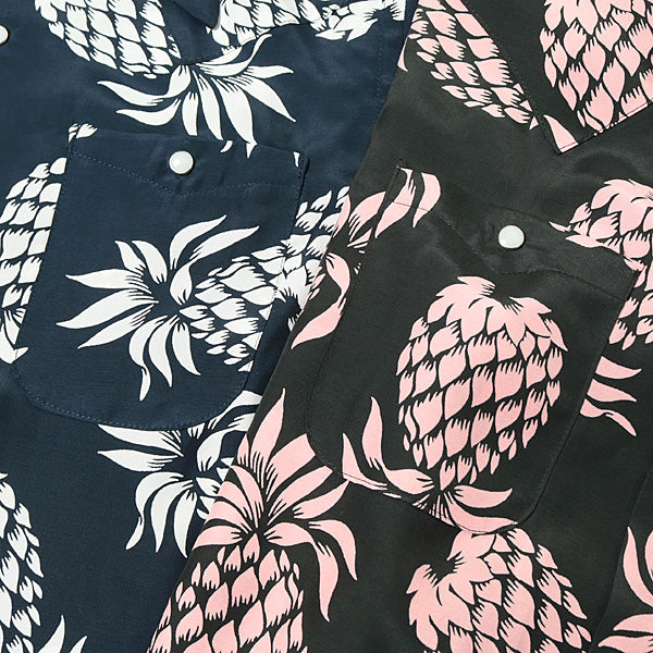 One-up Cowboy Shirt-Rayon Cloth Sateen/Pineapple