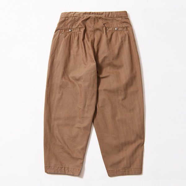 Herringbone Twill Wide Cropped Pants