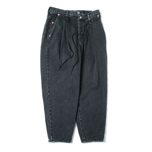 SILK DENIM WIDE TAPERED TROUSER