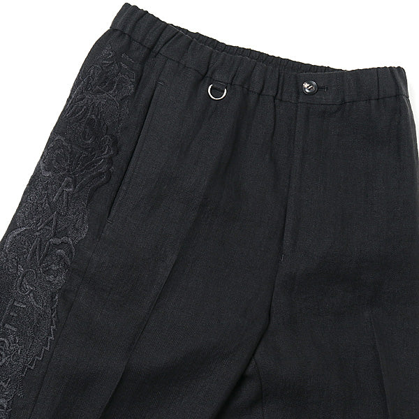 CHAOS EMBROIDERY LINEN TAPERED TROUSERS