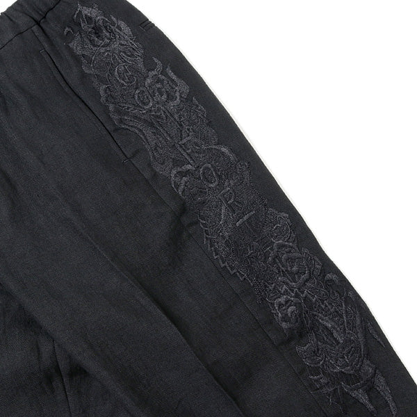 CHAOS EMBROIDERY LINEN TAPERED TROUSERS