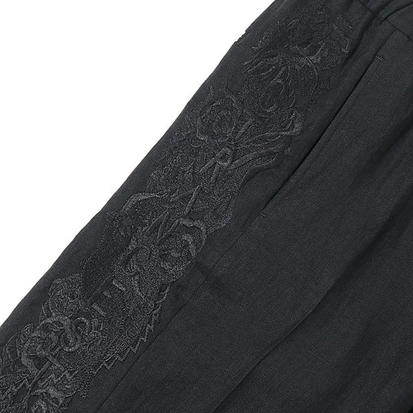 CHAOS EMBROIDERY LINEN TAPERED TROUSERS