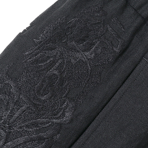 CHAOS EMBROIDERY LINEN TAPERED TROUSERS