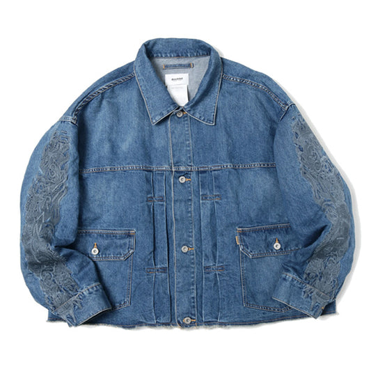 CHAOS EMBROIDERY HEMP DENIM JACKET