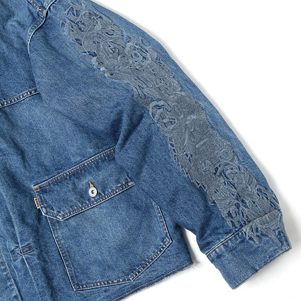 CHAOS EMBROIDERY HEMP DENIM JACKET