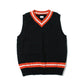 Line knit vest