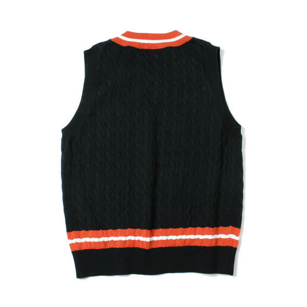 Line knit vest