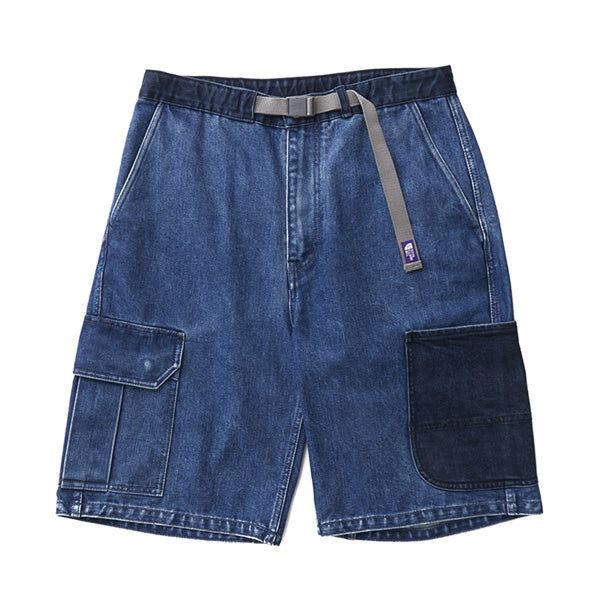 Broken Twill Denim Cargo Shorts