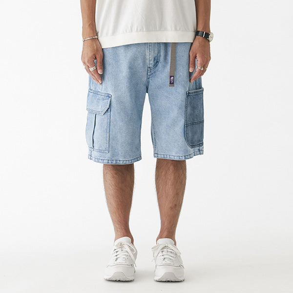 Broken Twill Denim Cargo Shorts