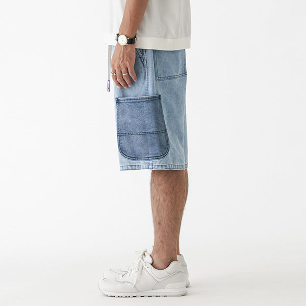 Broken Twill Denim Cargo Shorts