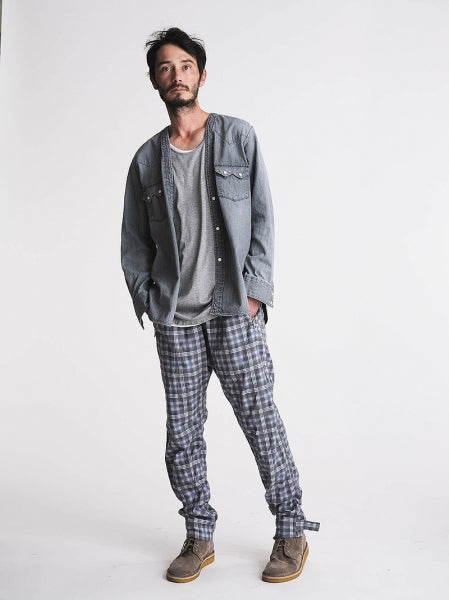 SOLDIER EASY PANTS COTTON TWILL PLAID PRINT