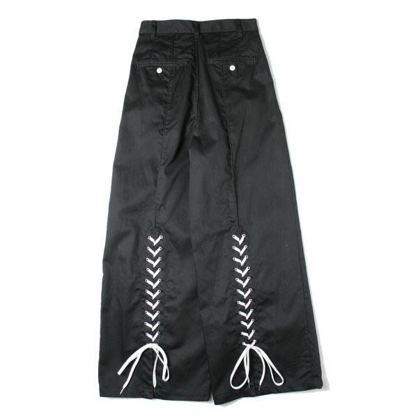 COTTON TWILL LACE UP TROUSERS