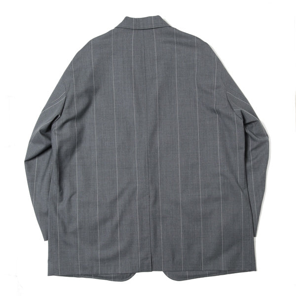 Wide Stripe Wool Oversized Jacket