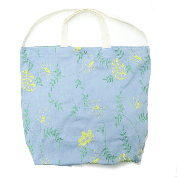 Carry All Tote - Denim Floral Embroidery