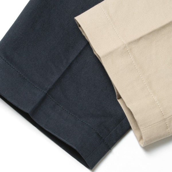 FRONT PLEATS PEGTOP ORGANIC COTTON CHINO CLOTH