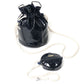Enamel leather bag w coin case