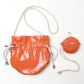 Enamel leather bag w coin case