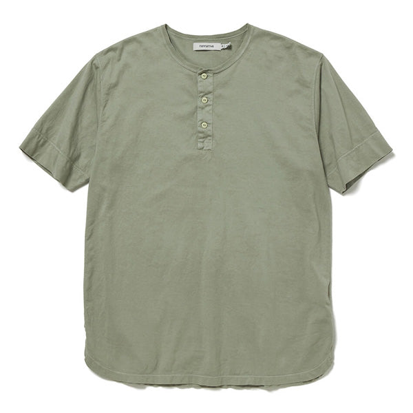 DWELLER HENLEY NECK S/S TEE COTTON JERSEY OVERDYED