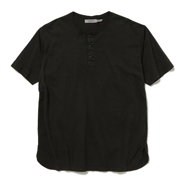 DWELLER HENLEY NECK S/S TEE COTTON JERSEY OVERDYED