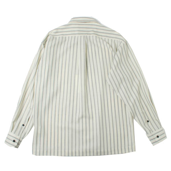 Stripe open collar shirt