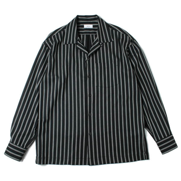 Stripe open collar shirt