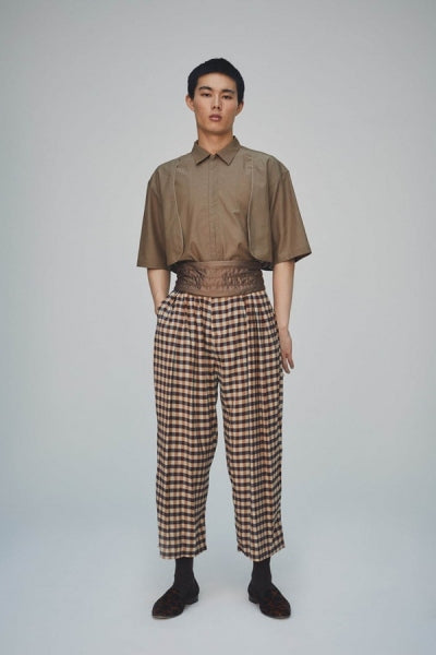 BLOCK CHECK WIDE PANTS