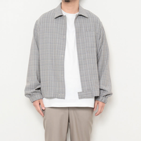 HARD TWIST WOOL DOUBLE FACE CHECK BLOUZON