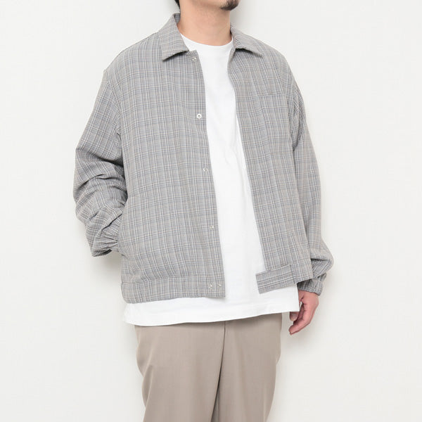 HARD TWIST WOOL DOUBLE FACE CHECK BLOUZON