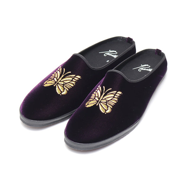 Papillon Emb. Mule - R/Cu Velvet