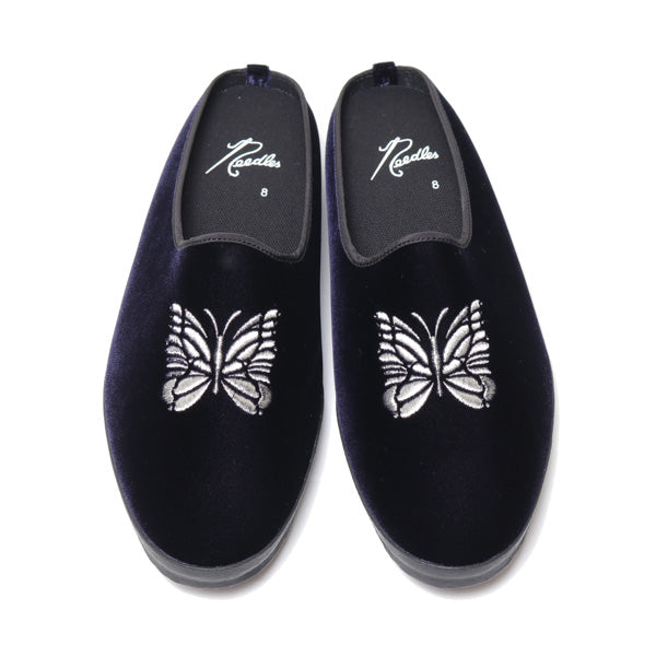 Papillon Emb. Mule - R/Cu Velvet