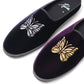 Papillon Emb. Mule - R/Cu Velvet