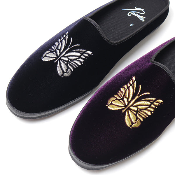 Papillon Emb. Mule - R/Cu Velvet