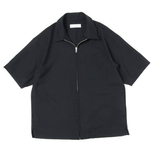 SUMMER WOOL ZIP FRONT S/S SHIRT