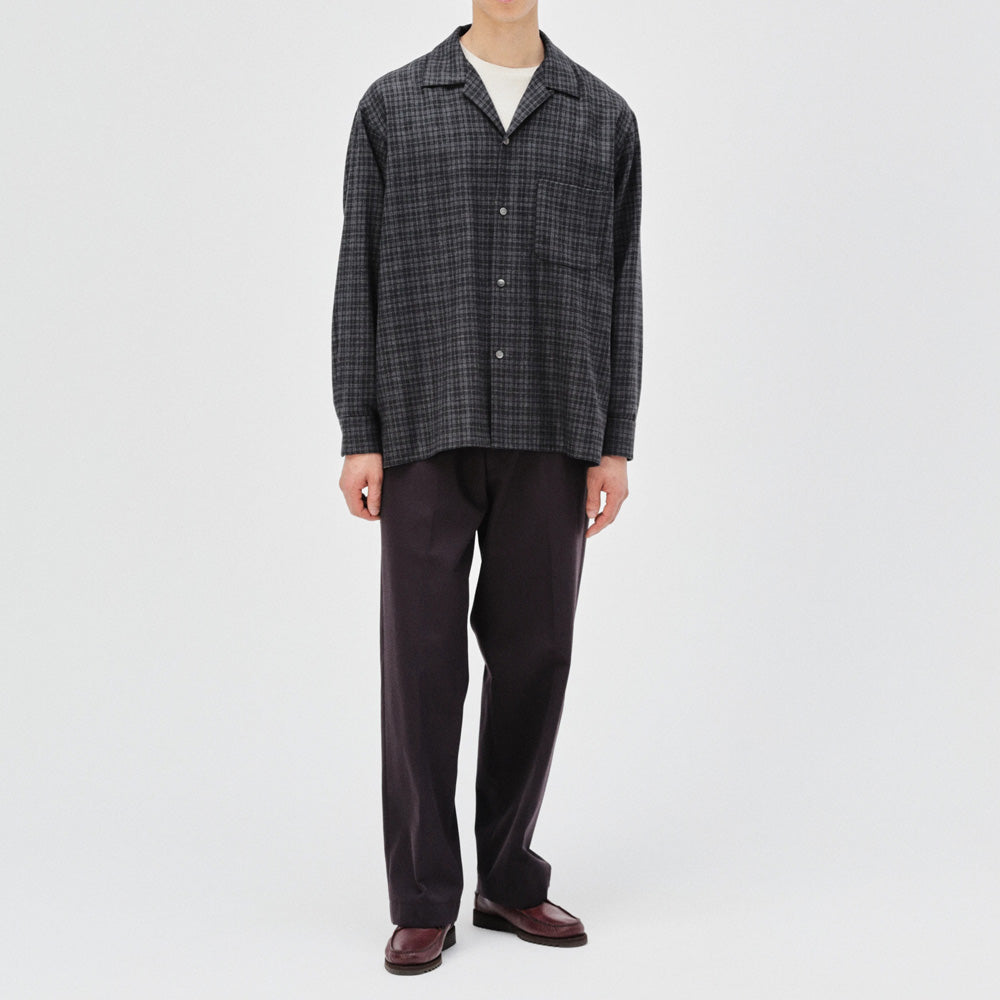 Wool Plaid Open Collar Shirt Presale 8/7