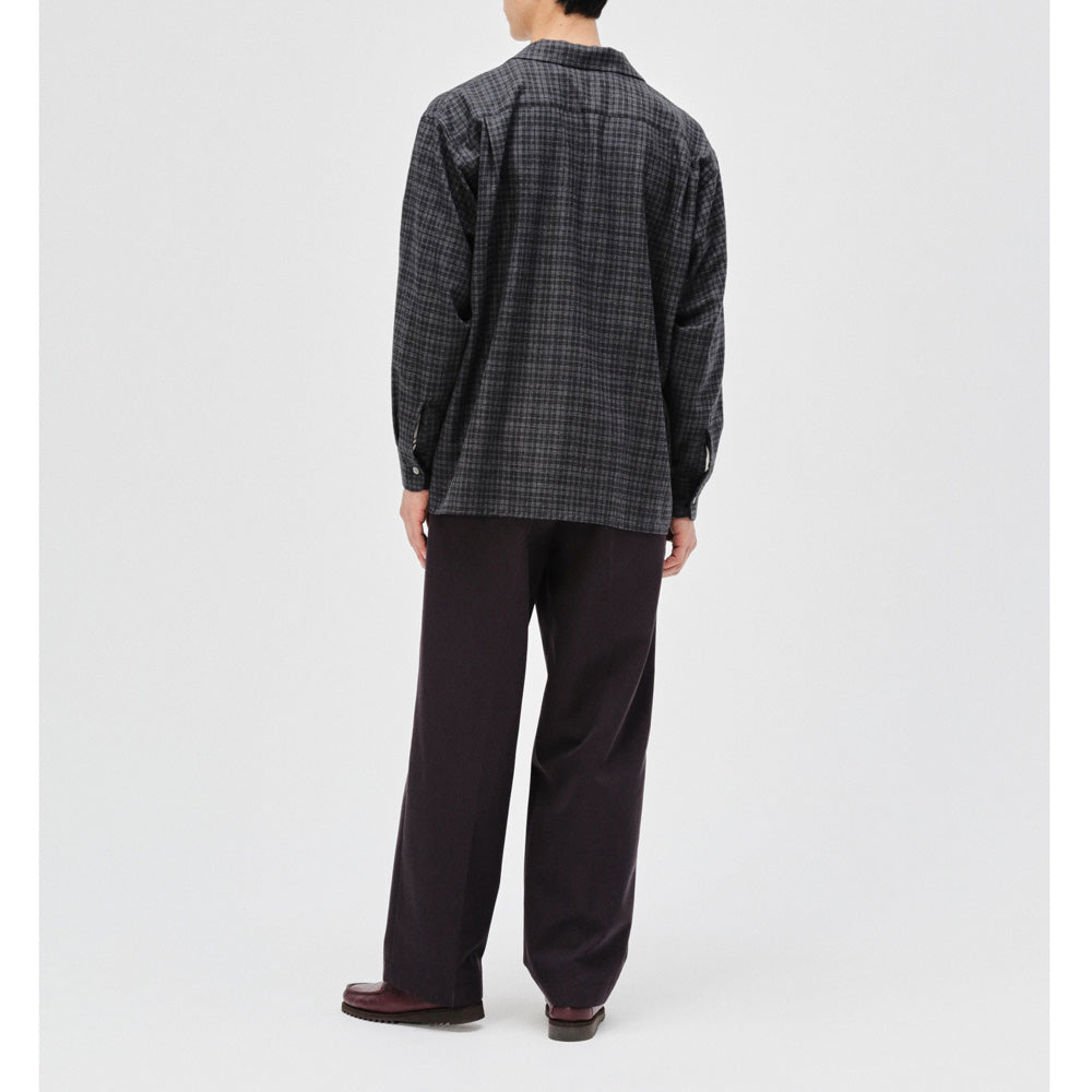 Wool Plaid Open Collar Shirt Presale 8/7