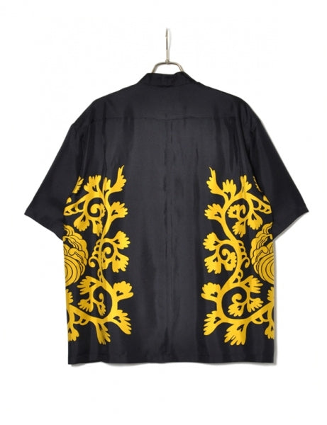 WA-NECK SILK H/S SHIRT