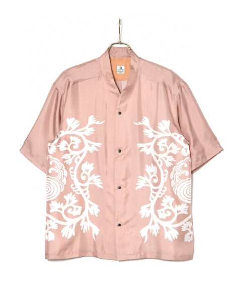 WA-NECK SILK H/S SHIRT