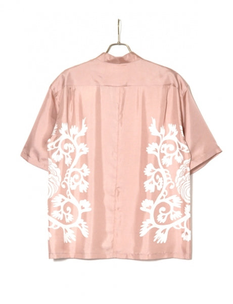 WA-NECK SILK H/S SHIRT