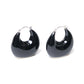 ceramic moon pierced earrings