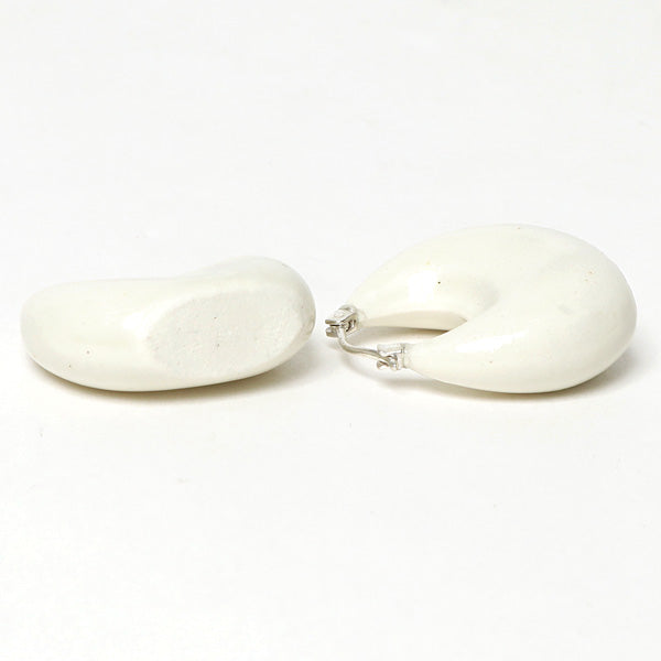 ceramic moon pierced earrings