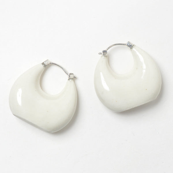 ceramic moon pierced earrings